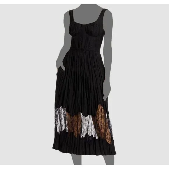 Jason Wu | Dresses | 2596 Jason Wu Womens Black Cottonsilk Crinkled Lace  Trim Cocktail Dress Sz 8 | Poshmark